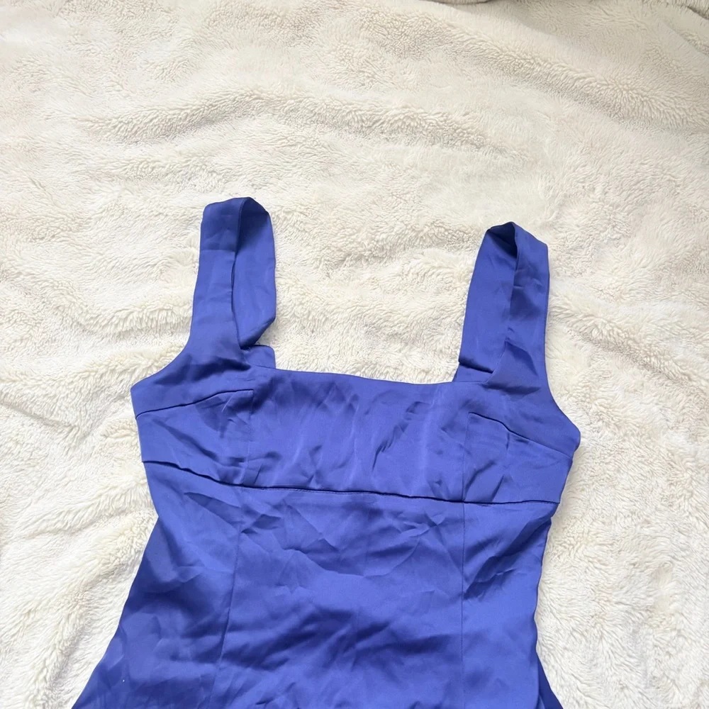 Urban Outfitters Bri Double Bow Satin Mini Dress in Blue - Picture 10 of 15